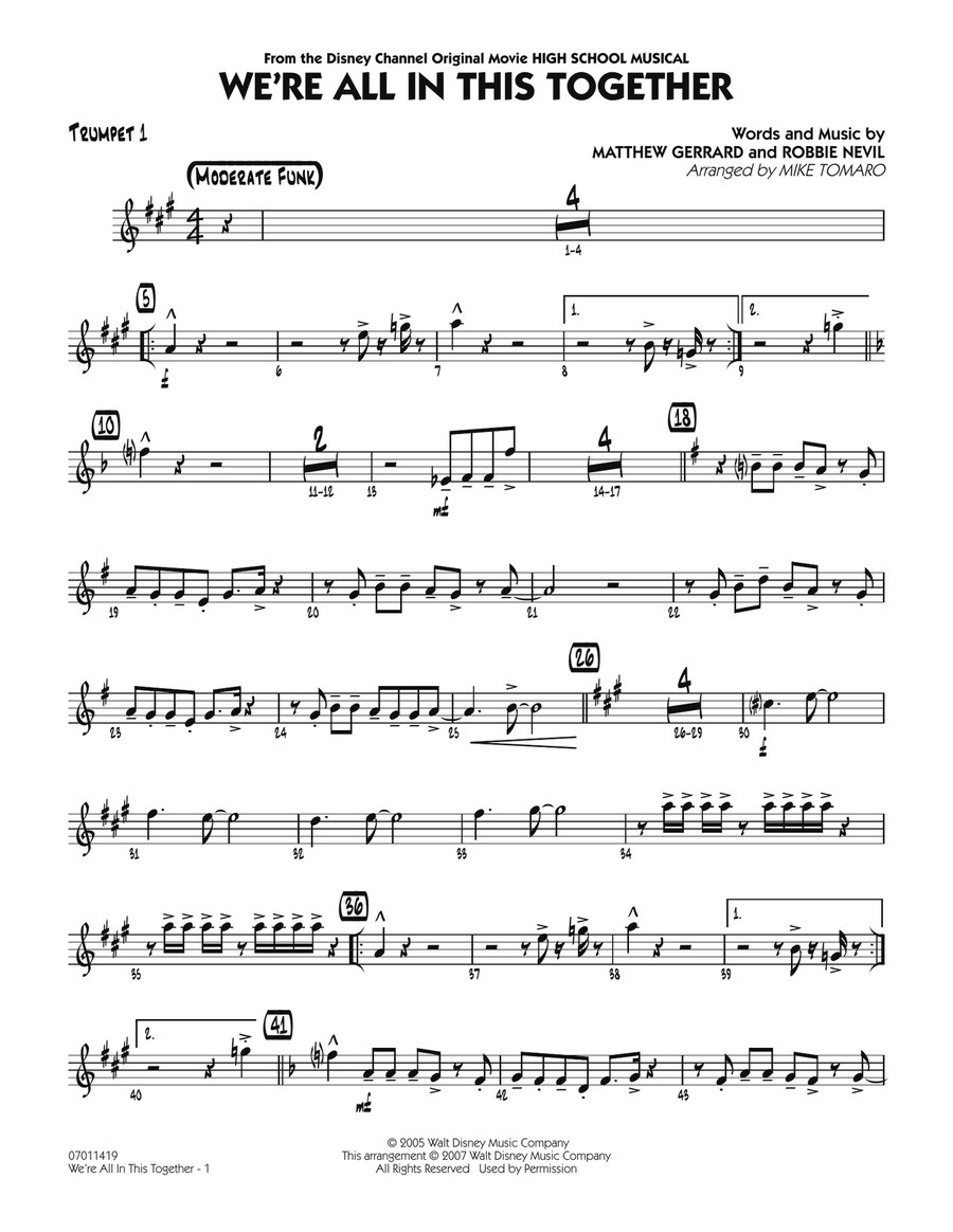 We're All In This Together (from High School Musical) - Trumpet 1 Jazz Ensemble scores gallery preview page 1