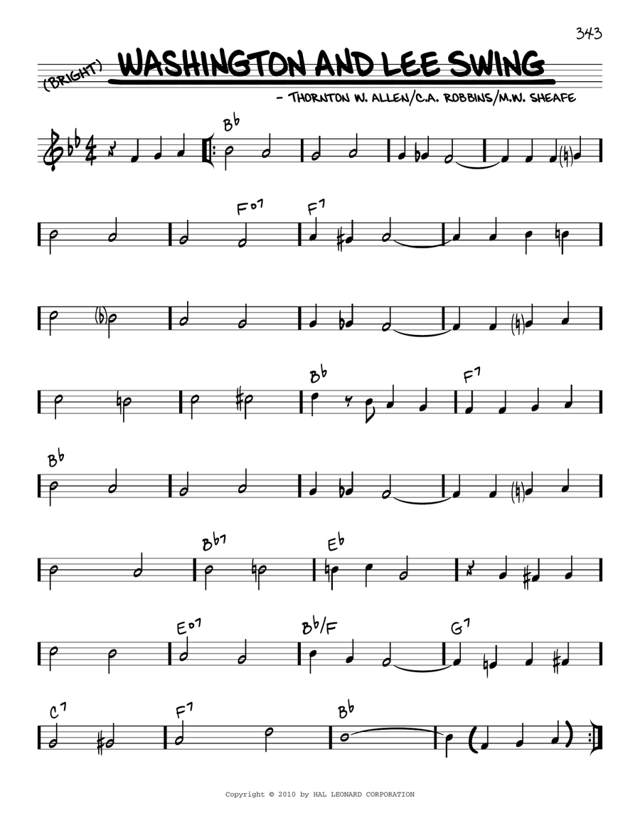 Washington And Lee Swing (arr. Robert Rawlins) Voice scores gallery preview page 1