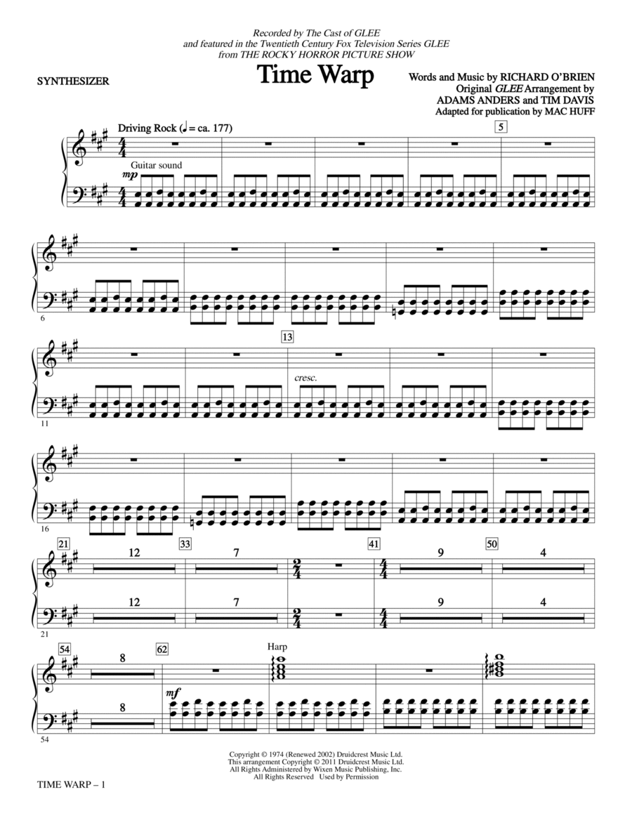 Time Warp - Synthesizer Choir scores gallery preview page 1
