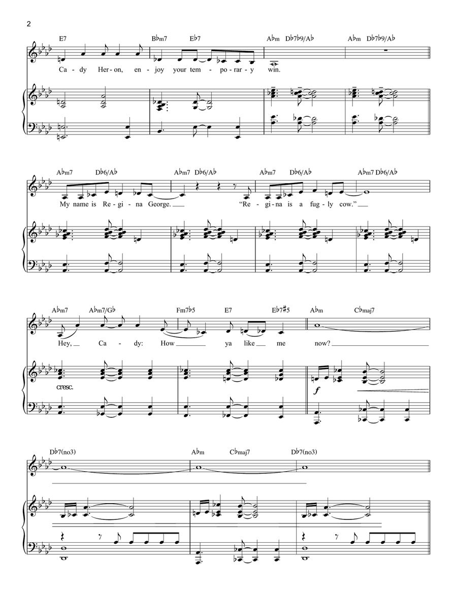 World Burn (Solo Version) (from Mean Girls: The Broadway Musical) Voice scores gallery preview page 2