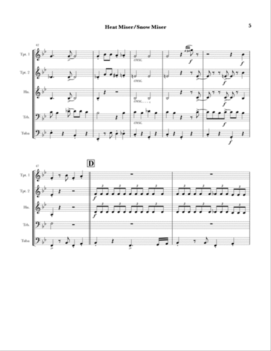 Heat Miser Heat Miser Brass Quintet scores gallery preview page 5