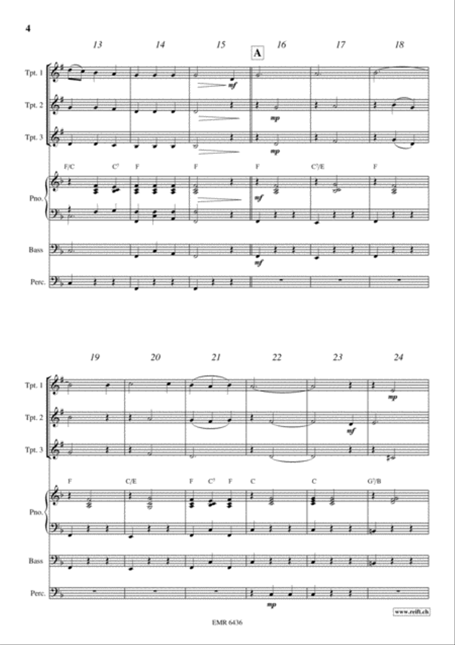 Plaisir d'Amour Trumpet Trio scores gallery preview page 4