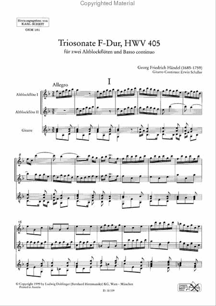 Triosonate F-Dur Classical Guitar scores gallery preview page 2