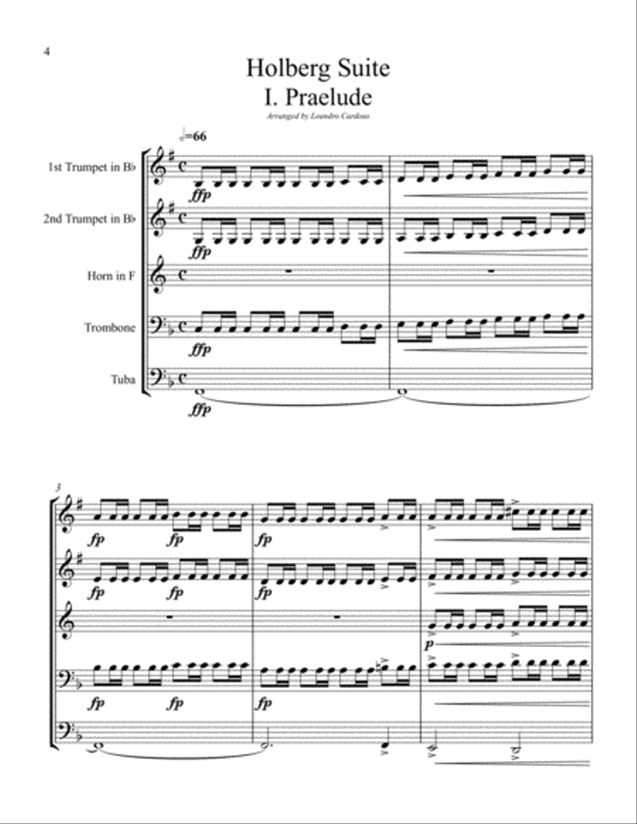 Holberg Suite - Brass Quintet Brass Quintet scores gallery preview page 4