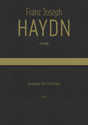 Book cover for Haydn - Symphony No.4 in D major, Hob.I:4
