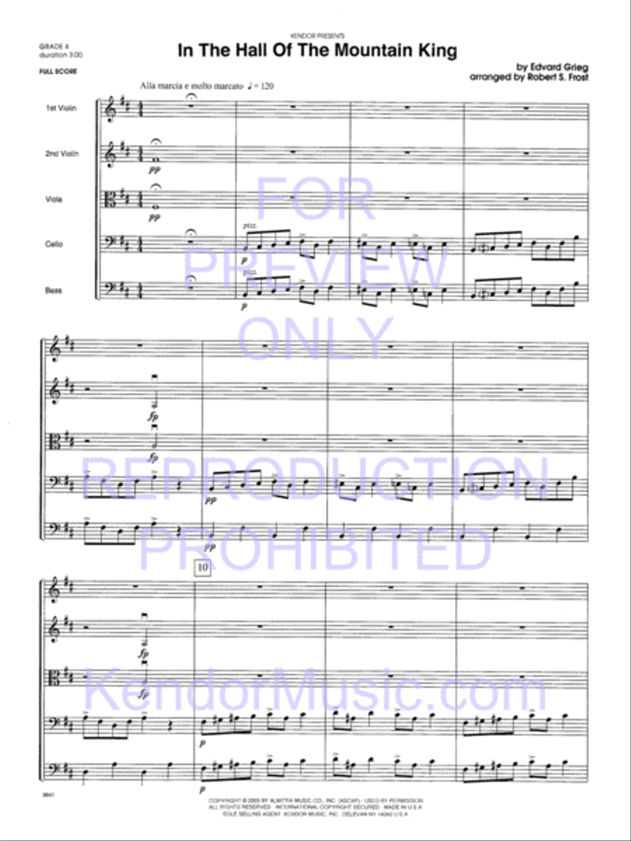 In The Hall Of The Mountain King String Orchestra scores gallery preview page 4
