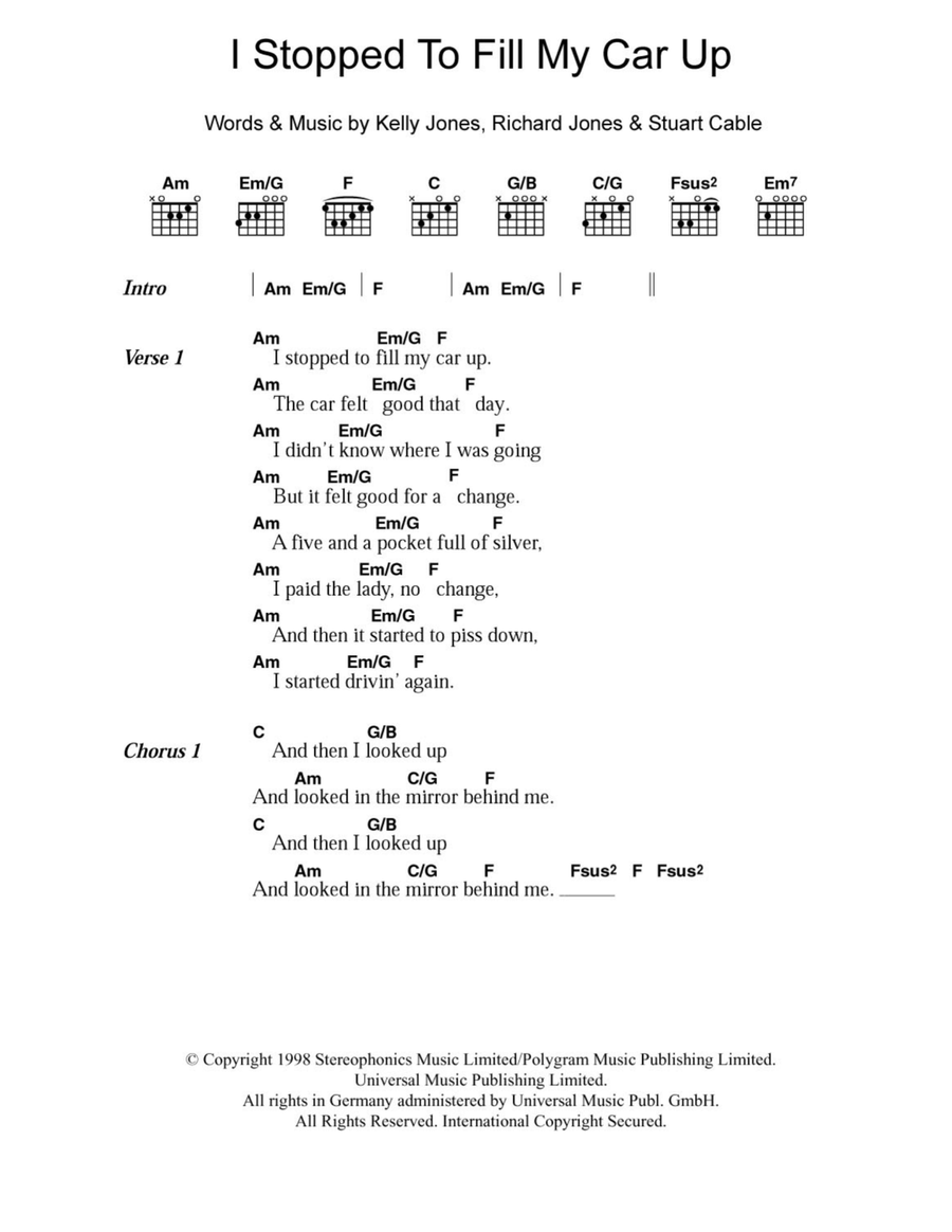 I Stopped To Fill My Car Up Acoustic Guitar scores gallery preview page 1