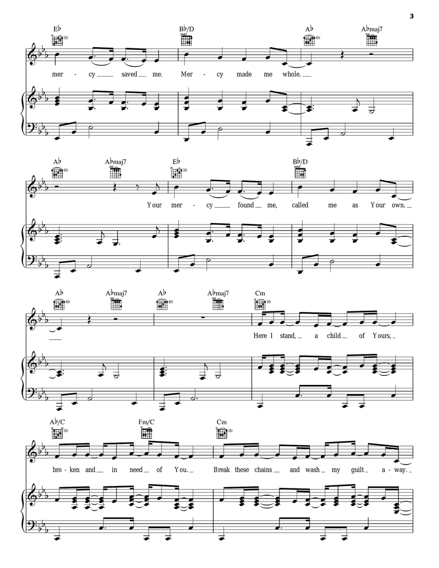 Mercy Mercy Piano, Vocal, Guitar scores gallery preview page 3