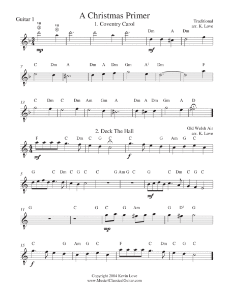 A Christmas Primer (Guitar Trio) - Score and Parts image number null