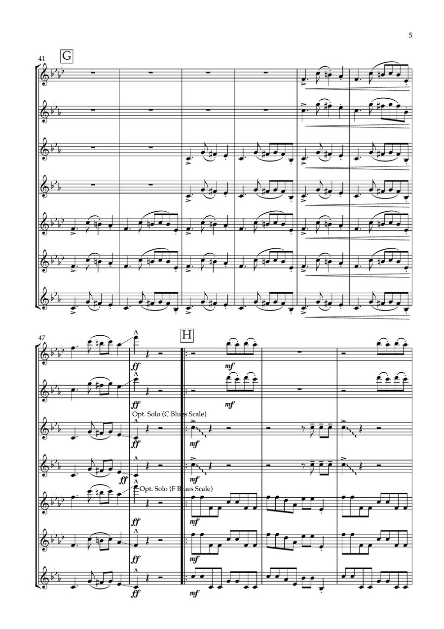 Poker Face Woodwind Ensemble scores gallery preview page 5