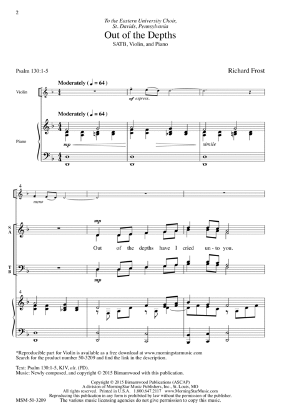 Out of the Depths 4-Part scores gallery preview page 2