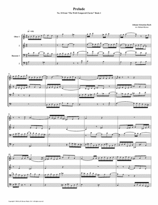 Prelude 18 from Well-Tempered Clavier, Book 1 (Double Reed Quartet)