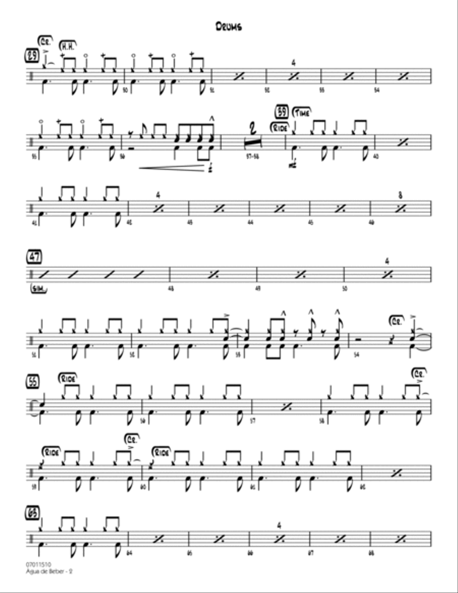 Agua de Beber (Water to Drink) - Drums Drums scores gallery preview page 2