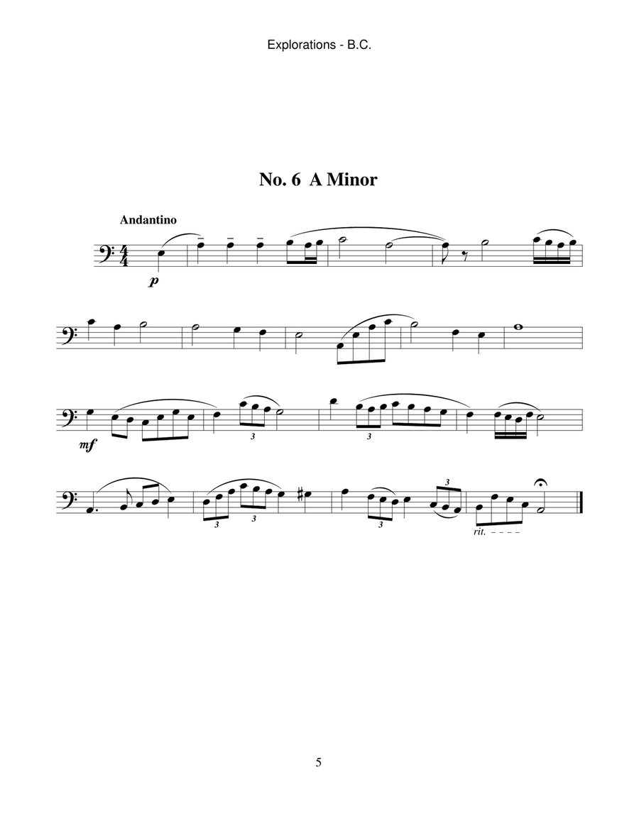 Explorations: Etudes for Euphonium, Baritone Horn or Trombone Brass Duet scores gallery preview page 5