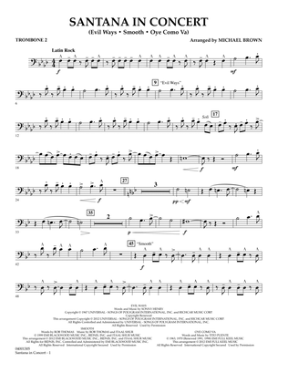 Book cover for Santana In Concert - Trombone 2