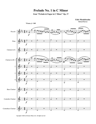 Mendelssohn - Prelude in C Minor, Op. 37 (Clarinet Octet + Piccolo & Flute)