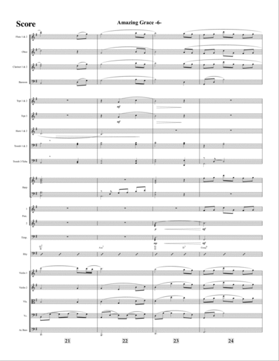 Amazing Grace - 8 Core Orchestra Full Orchestra scores gallery preview page 6