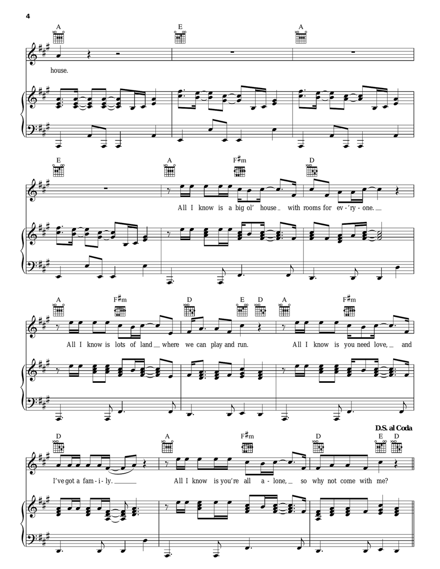Big House Piano, Vocal, Guitar scores gallery preview page 4