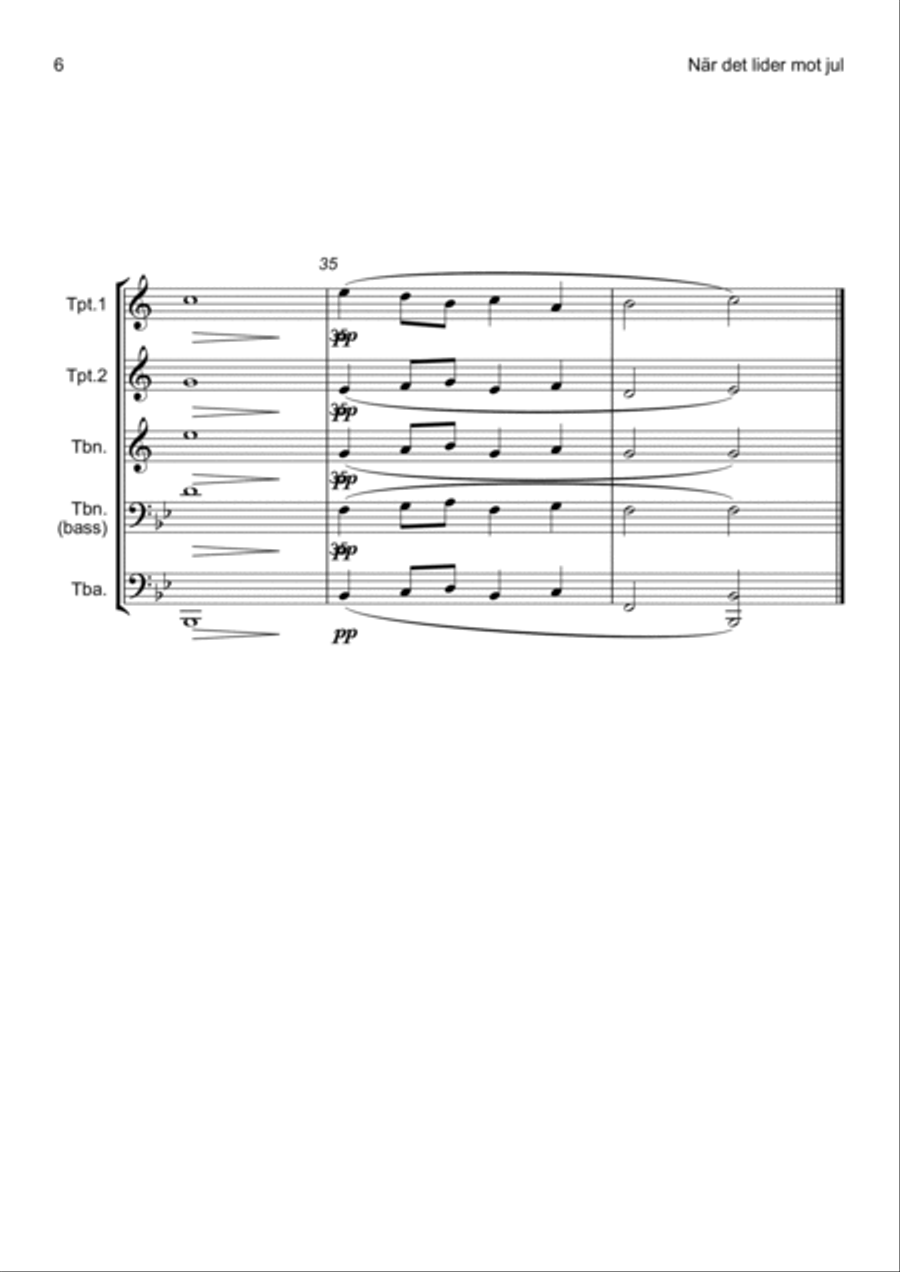 När det lider mot jul (Brass Quartet) Brass Quartet scores gallery preview page 6