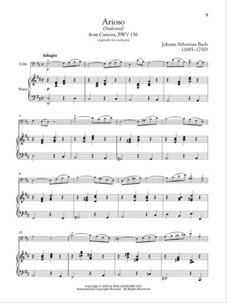 First 50 Classical Pieces You Should Play on the Cello Piano Accompaniment scores gallery preview page 6