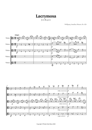 Lacrymosa by Mozart for Viola Quintet