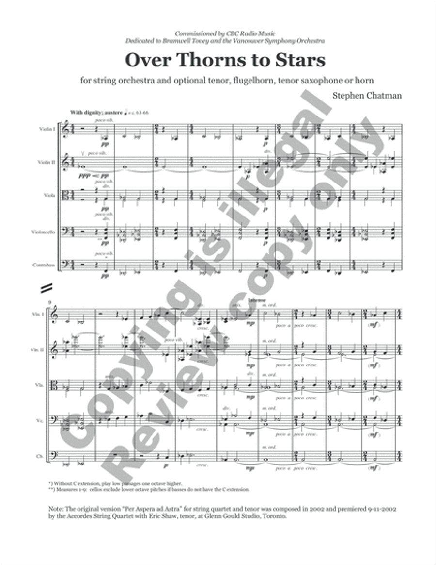 Over Thorns to Stars (Full Score)