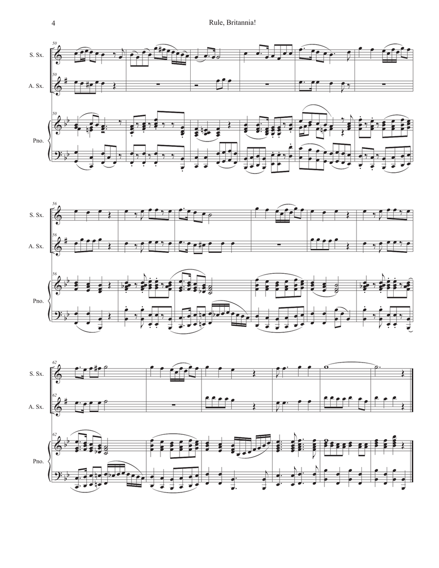 Rule, Britannia! (Duet for Soprano and Alto Saxophone) Woodwind Duet scores gallery preview page 4