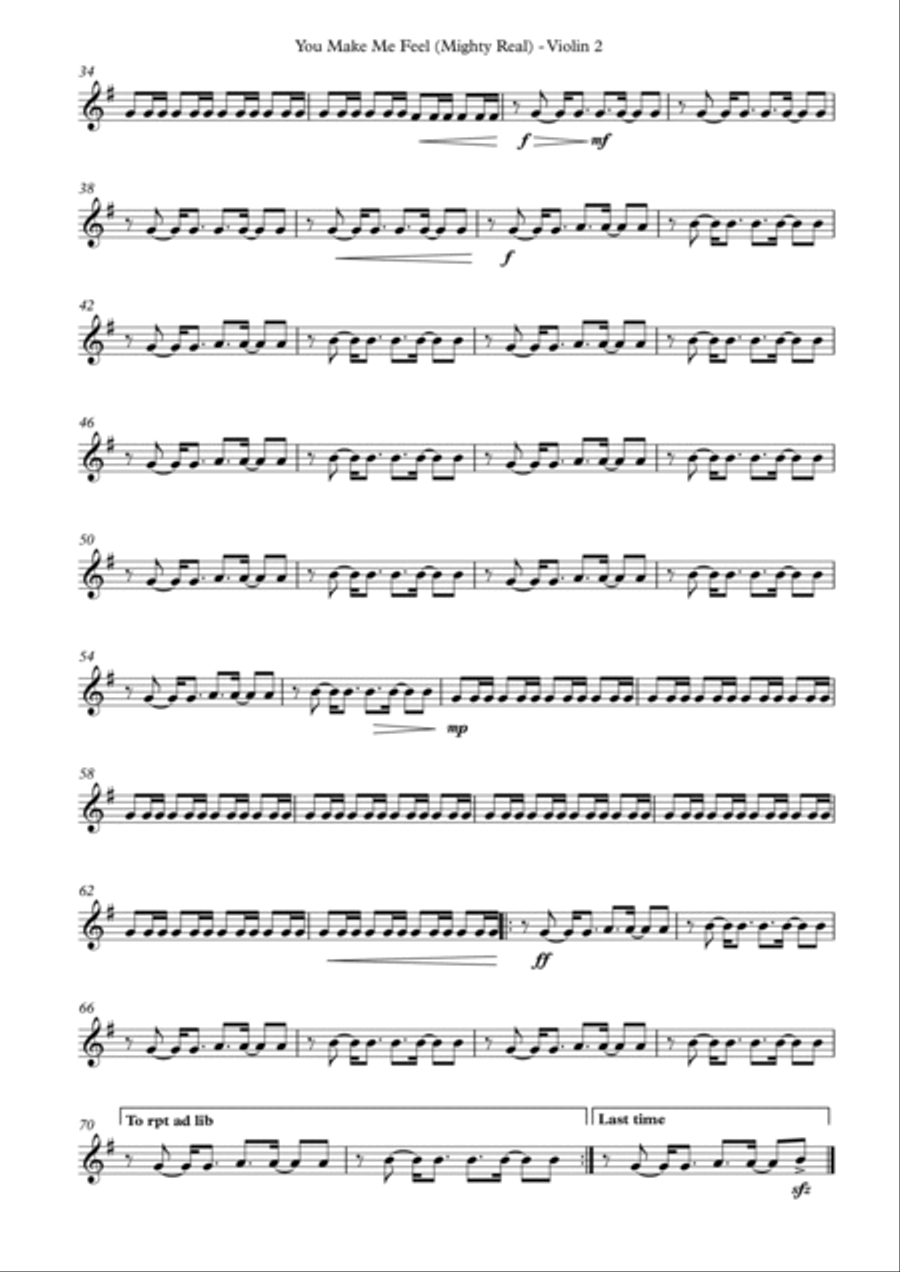 You Make Me Feel (mighty Real) String Quartet scores gallery preview page 4