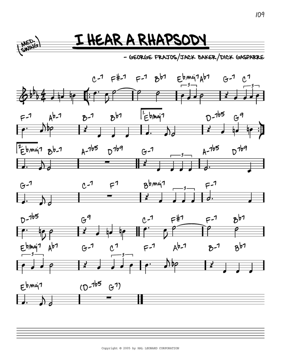 I Hear A Rhapsody C Instrument scores gallery preview page 1