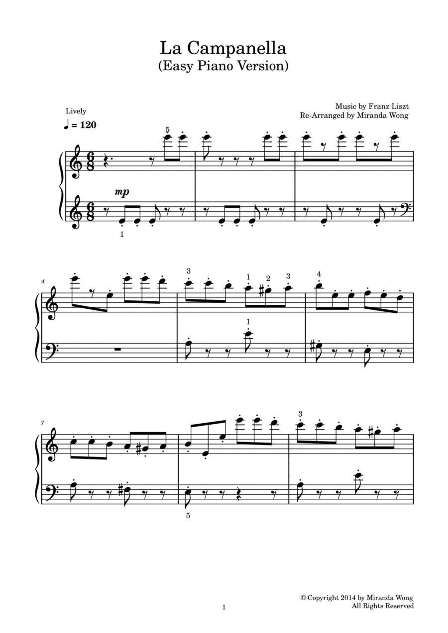 La Campanella - Easy Classical Piano Solo La Campanella - Easy Classical Piano Solo Easy Piano scores gallery preview page 1