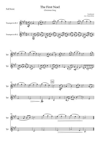 The First Noel (Christmas Song) for Trumpet in Bb Duo image number null
