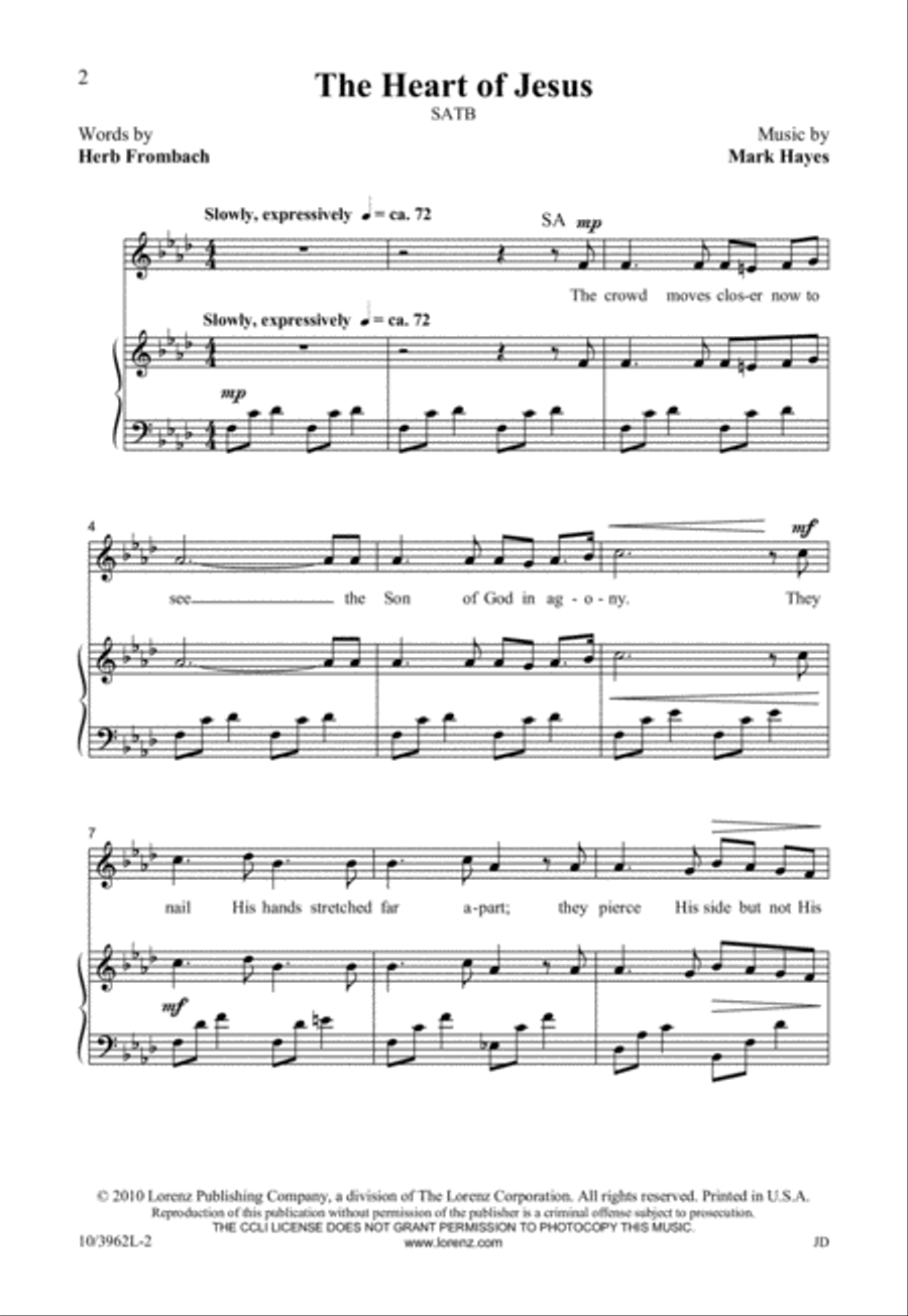 The Heart of Jesus The Heart of Jesus 4-Part scores gallery preview page 3