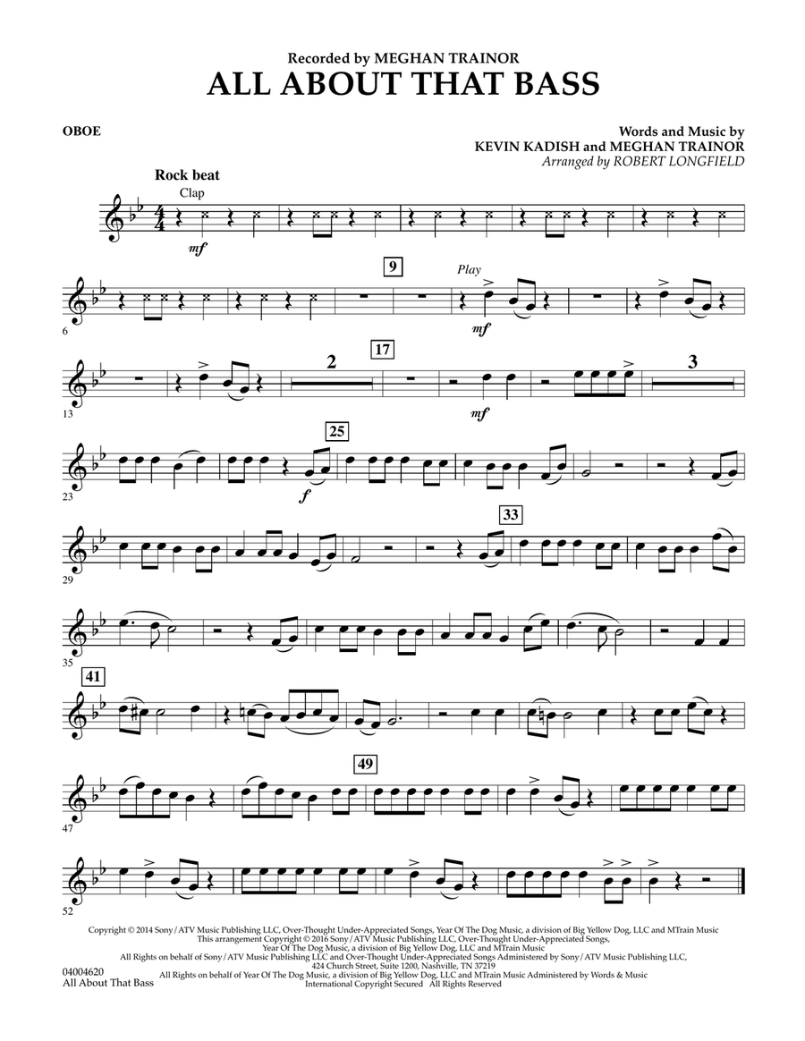 All About That Bass - Oboe Concert Band scores gallery preview page 1
