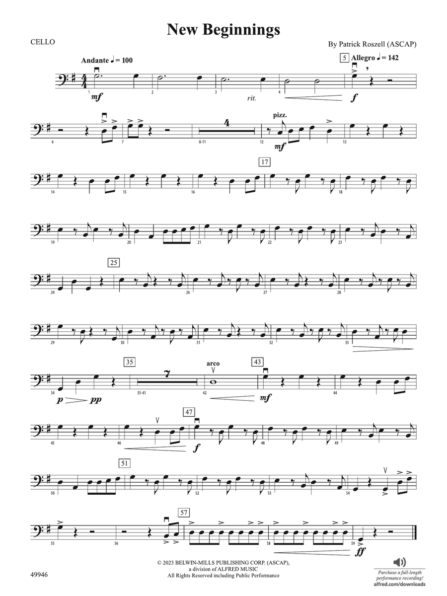 New Beginnings: Cello