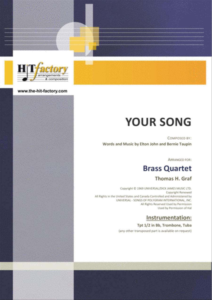 Your Song Trombone scores gallery preview page 1