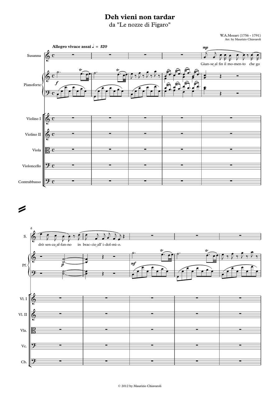 Deh vieni non tardar Chamber Orchestra scores gallery preview page 2