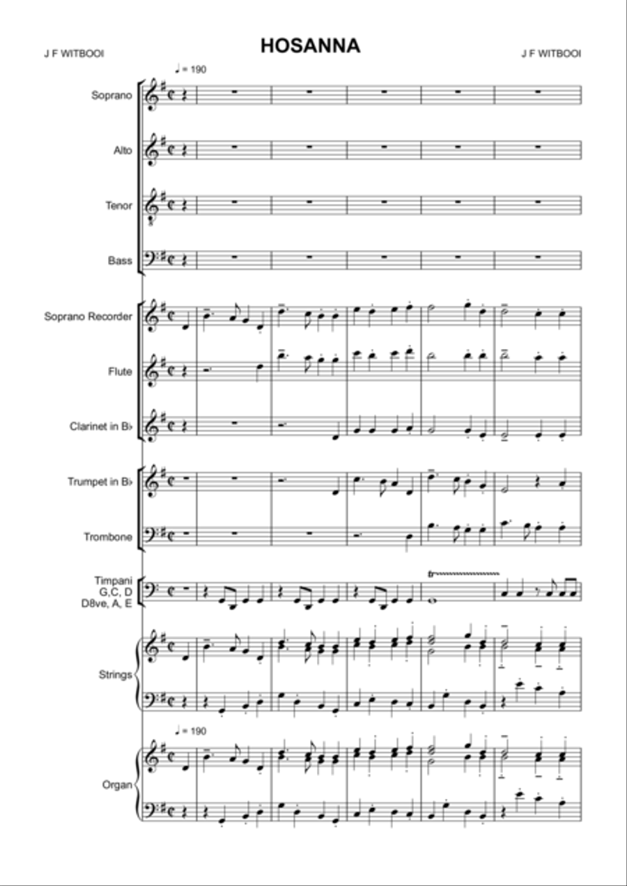 Cantata 2 mov IV Hossanna Choir scores gallery preview page 1