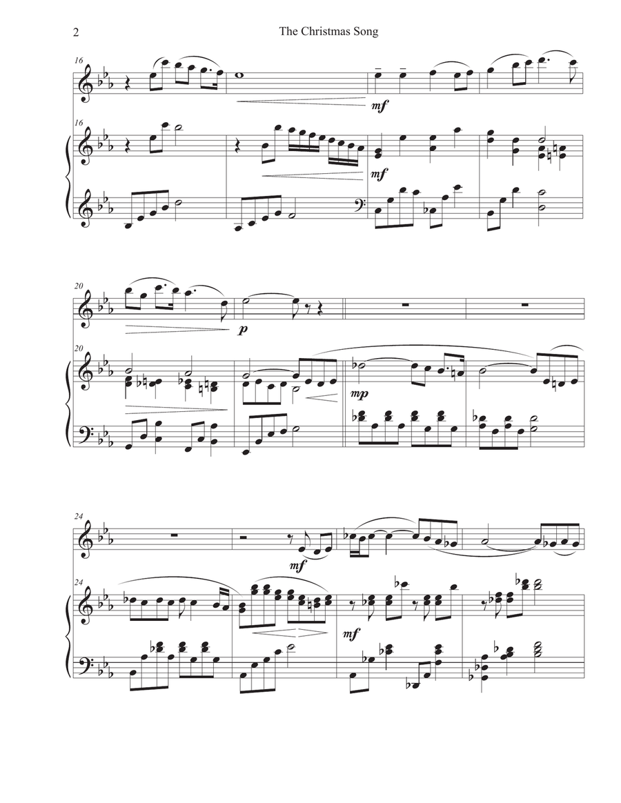 The Christmas Song (chestnuts Roasting On An Open Fire) Violin Solo scores gallery preview page 2