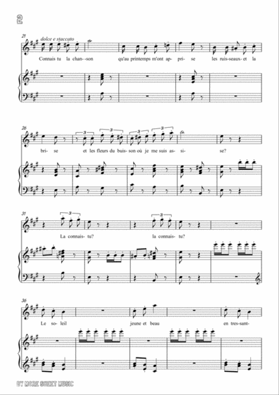 Meyerbeer-Chant de mai in A Major,for Voice and Piano Voice Solo scores gallery preview page 4