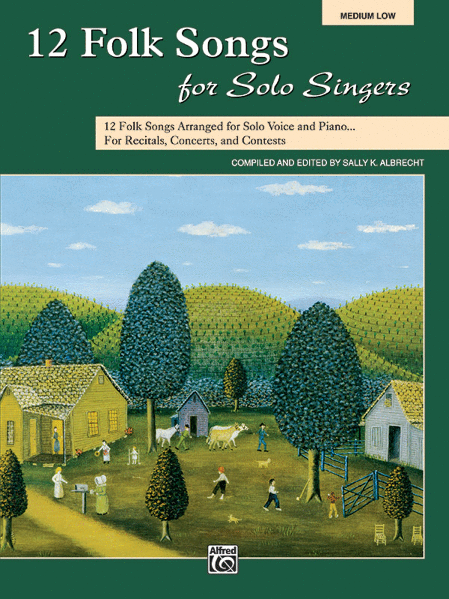 12 Folk Songs for Solo Singers Piano Accompaniment scores gallery preview page 1