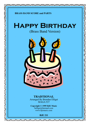 Happy Birthday - Brass Band Score and Parts PDF