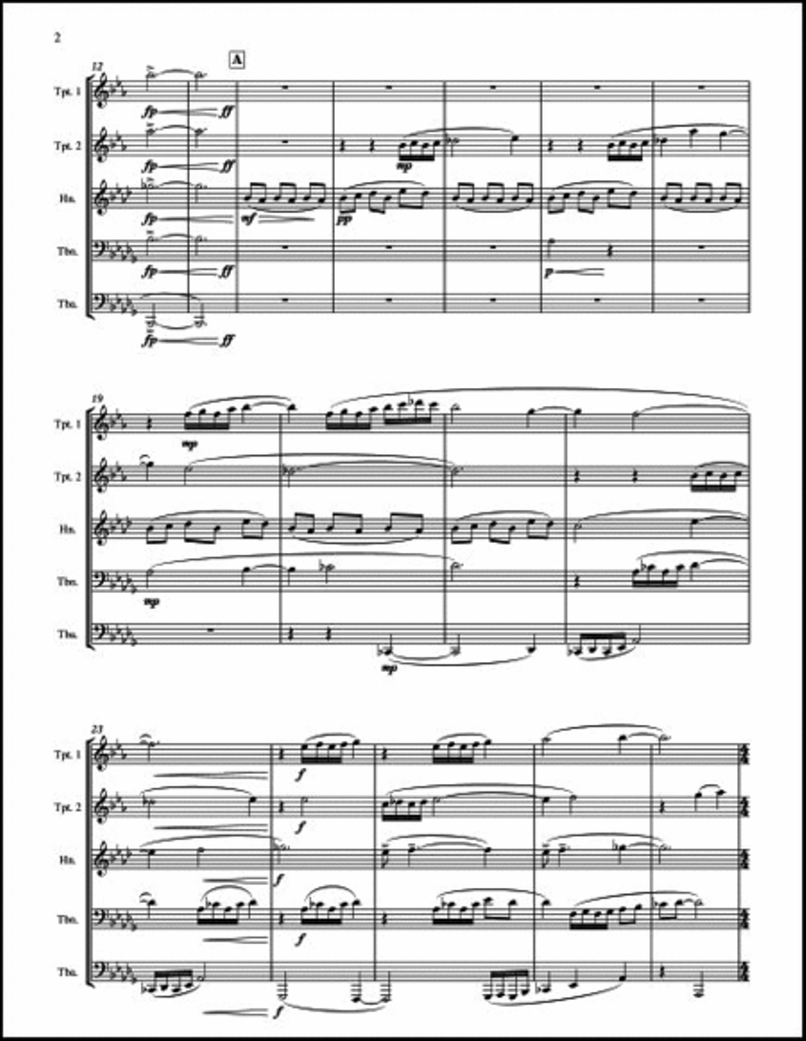 Ascents and Flourishes Brass Quartet scores gallery preview page 4