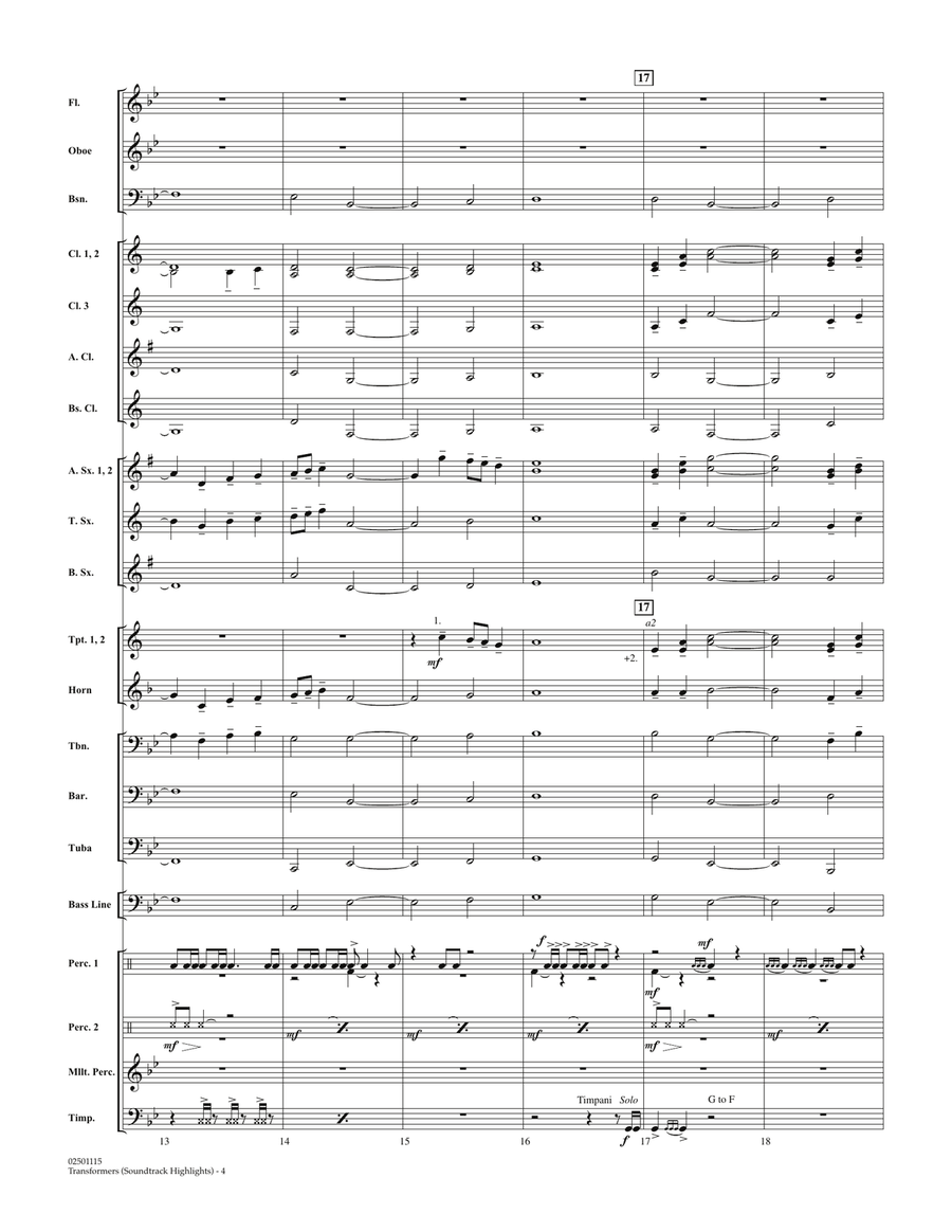 Transformers Soundtrack Highlights - Full Score Concert Band scores gallery preview page 4