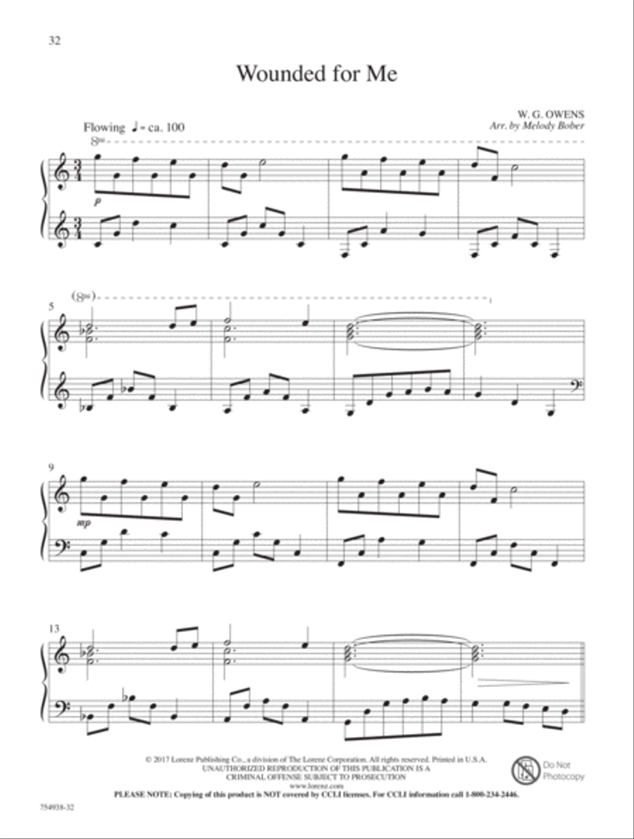 The Wonder of Glorious Love Piano Solo scores gallery preview page 8
