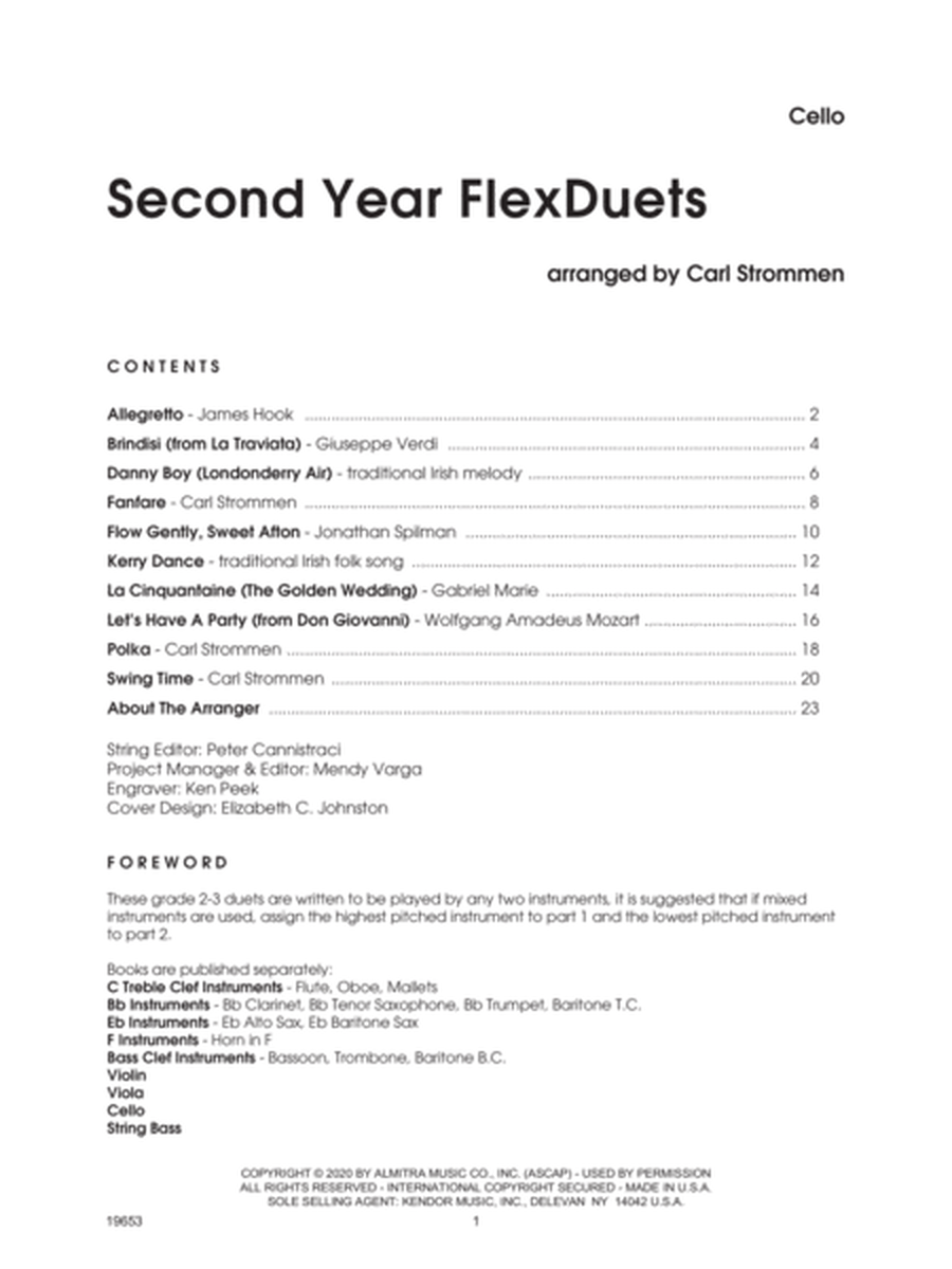 Second Year FlexDuets - Cello