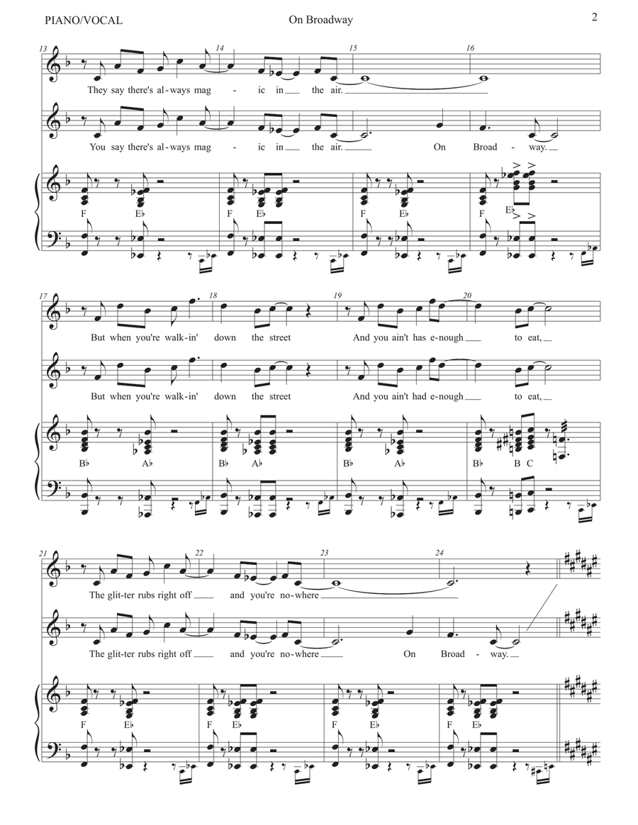 On Broadway Piano, Vocal scores gallery preview page 3