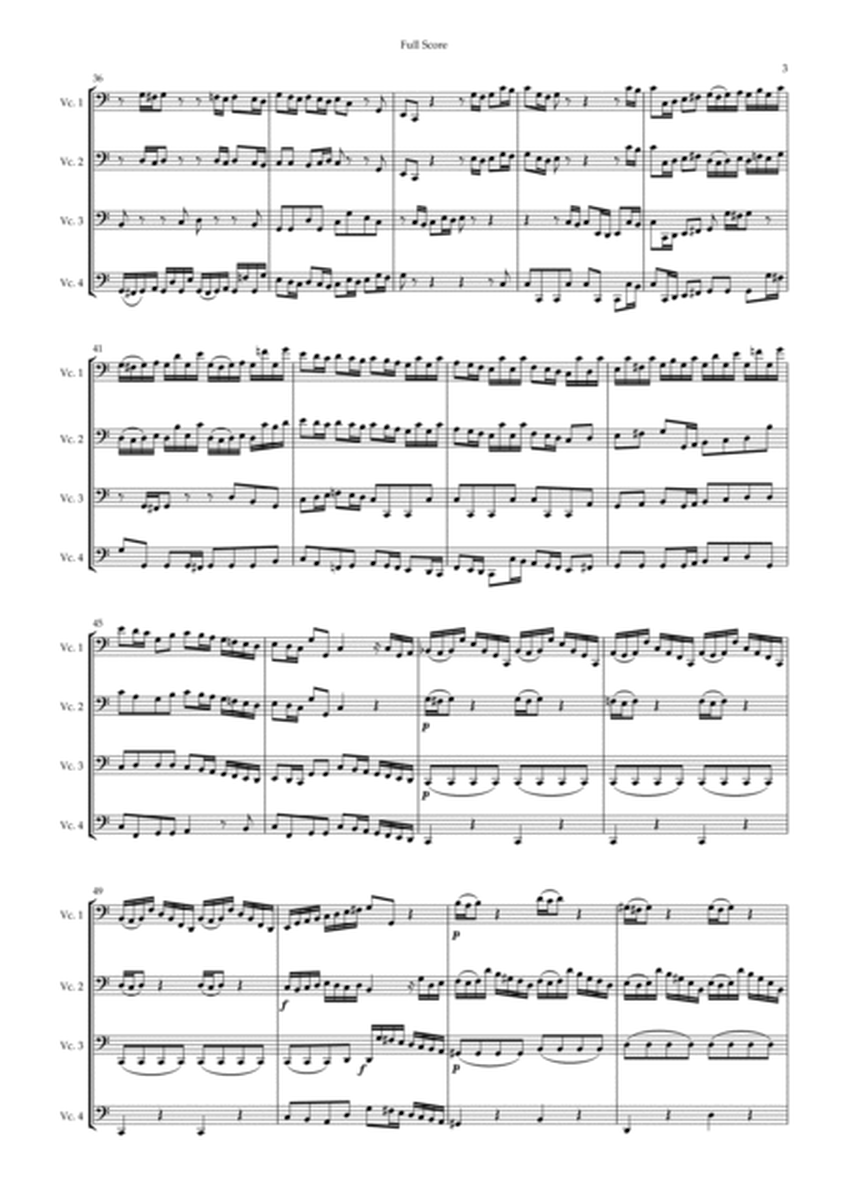 Brandenburg Concerto No. 3 in G major, BWV 1048 1st Mov. (J.S. Bach) for Cello Quartet image number null