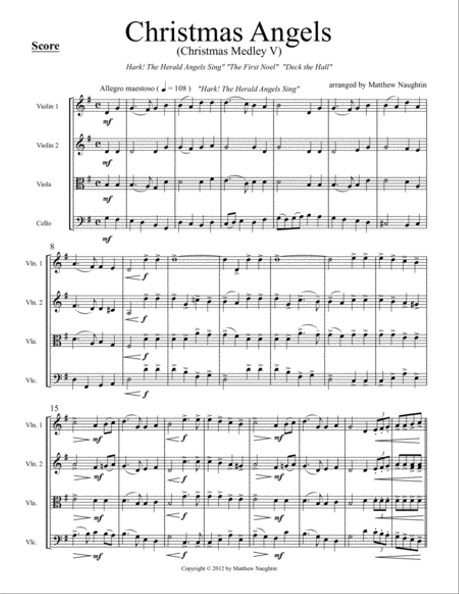 Christmas Angels String Quartet scores gallery preview page 1