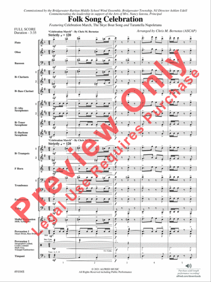 Folk Song Celebration Folk Song Celebration Concert Band scores gallery preview page 3