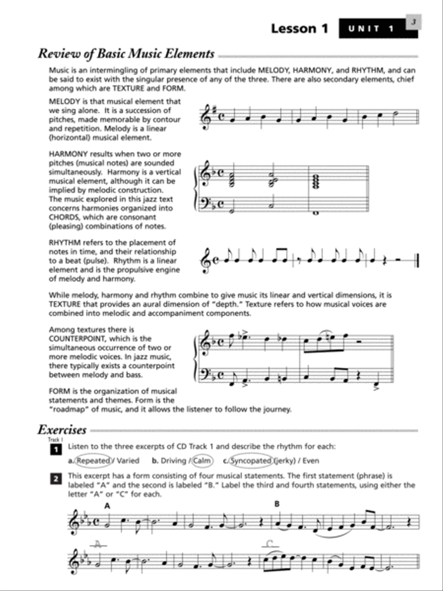Alfred's Essentials of Jazz Theory (Teacher's Answer Key) Accompaniment CD scores gallery preview page 4
